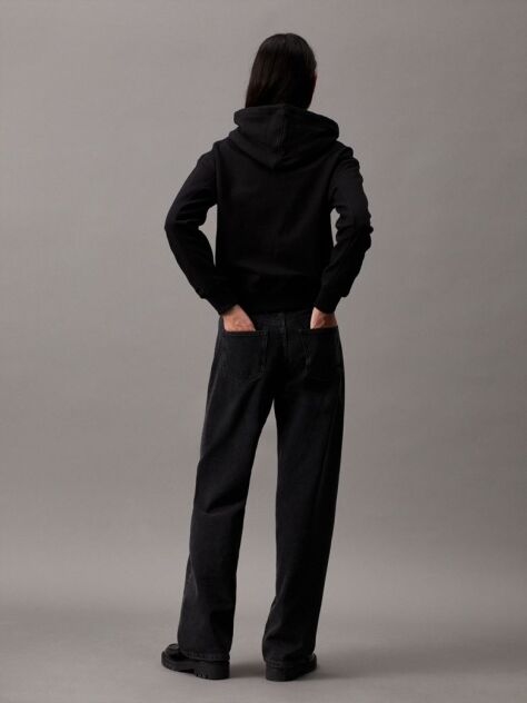 Negru Hanorac Fleece Din Amestec De Bumbac  Femei