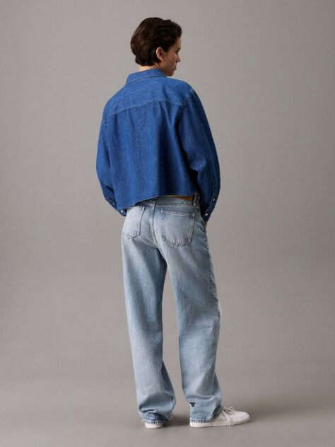 Denim Camasa Denim Cropped Stil Dad  Femei
