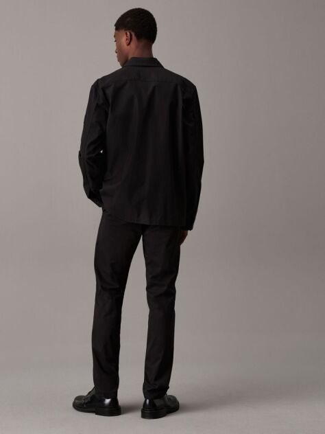Negru Pantaloni Chino Slim Din Sateen  Barbati