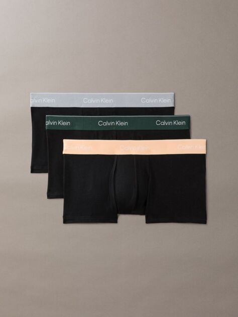 Negru Set 3 Boxeri Cu Talie Joasa – Icon Cotton Stretch  Barbati