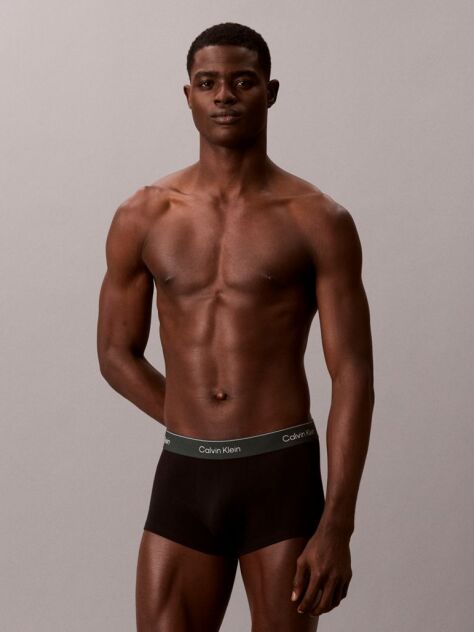 Negru Set 3 Boxeri Cu Talie Joasa – Icon Cotton Stretch  Barbati