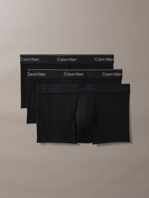 Negru Set 3 Boxeri Cu Talie Joasa – Icon Cotton Stretch  Barbati