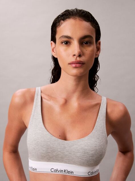 Gri Bralette Usor Captusit - Icon Cotton Modal  Femei