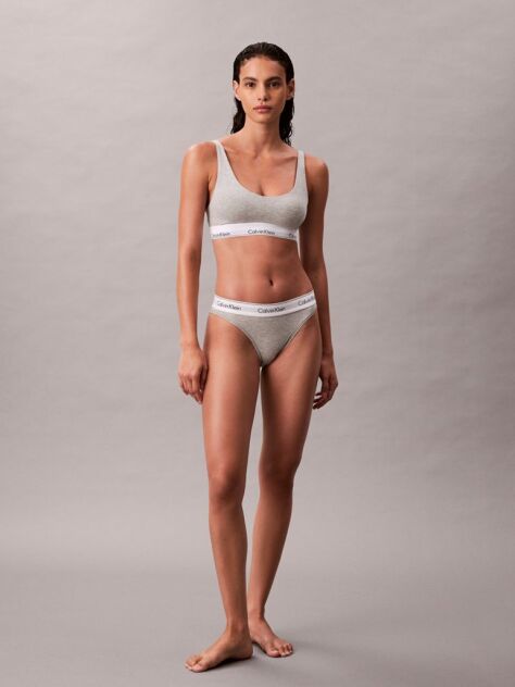 Gri Bralette Usor Captusit - Icon Cotton Modal  Femei