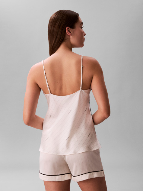 Alb Top De Pijama Tip Camisola Din Satin  Femei