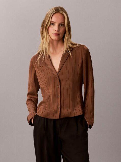 Maro Bluza Slim Fit Cu Dungi Texturate  Femei