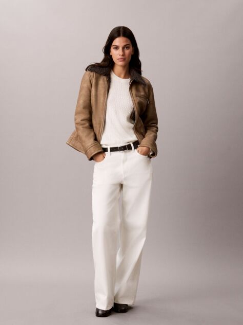 White Cable Knit Crew Neck Jumper  Women
