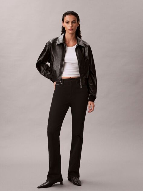 Negru Blugi Skinny Cu Talie Bootcut  Femei