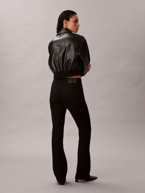 Negru Blugi Skinny Cu Talie Bootcut  Femei