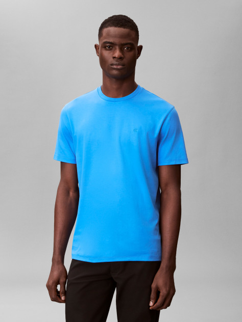 Albastru Tricou Din Bumbac Pima  Barbati