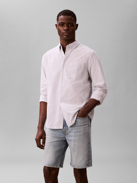 Denim Pantaloni Scurti Din Denim Cu Croiala Slim Si Manseta Intoarsa  Barbati