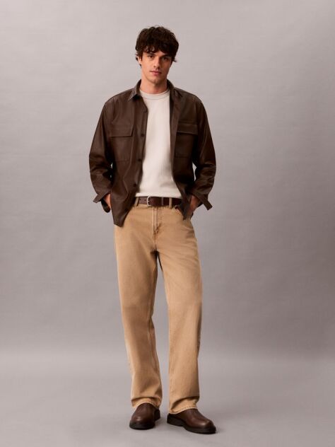 Beige Monologo Patch Classic Waffle Knit T-Shirt  Men