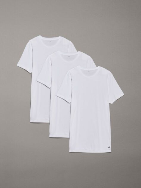 Alb Set 3 Tricouri Cu Guler Rotund – Cotton Classics  Barbati