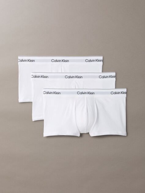 Alb Set 3 Boxeri Cu Talie Joasa – Icon Cotton Stretch  Barbati