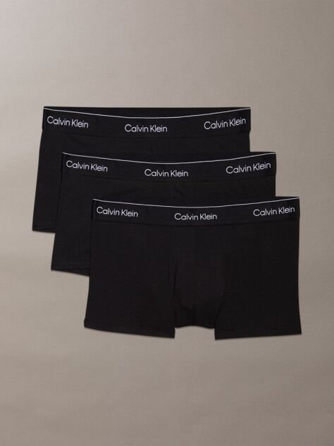 Negru Set 3 Boxeri Cu Talie Joasa – Icon Cotton Stretch  Barbati