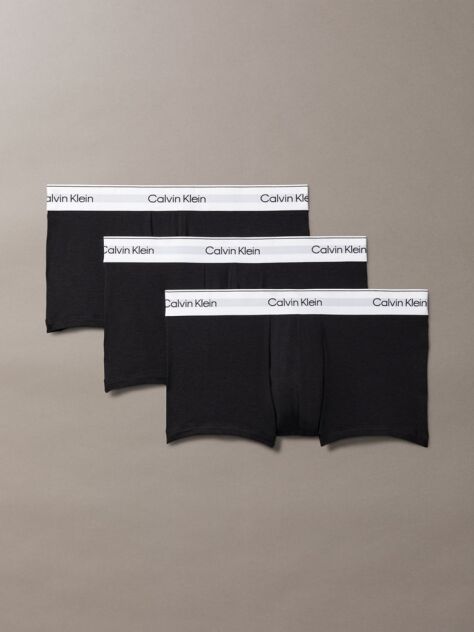Negru Set 3 Boxeri Cu Talie Joasa – Icon Cotton Stretch  Barbati