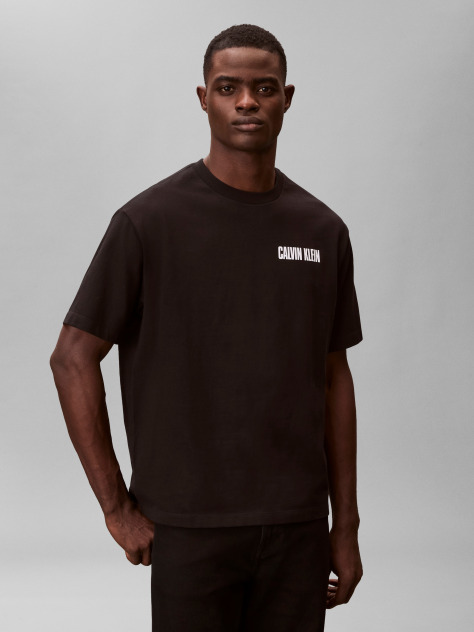 Negru Tricou Gros Cu Logo Din Jersey  Barbati