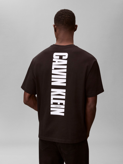 Negru Tricou Gros Cu Logo Din Jersey  Barbati
