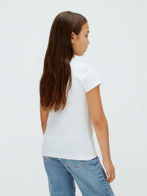 Alb Tricou Slim Cu Imprimeu Floral  Fete