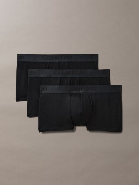 Negru Set 3 Boxeri Scurti Cu Talie Joasa - CK Negru  Barbati