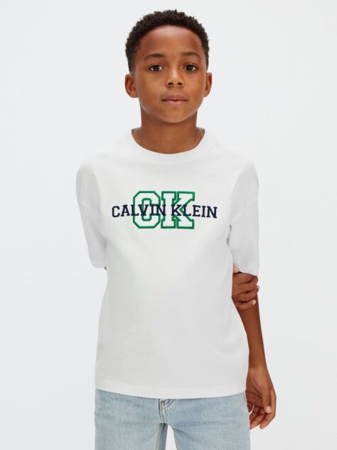 Alb Tricou Cu Logo  Baieti
