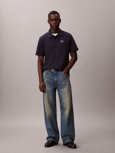 Albastru Tricou Polo Casual Monologo  Barbati