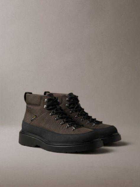 Black Water-Repellent Lug Hiking Boots  Men