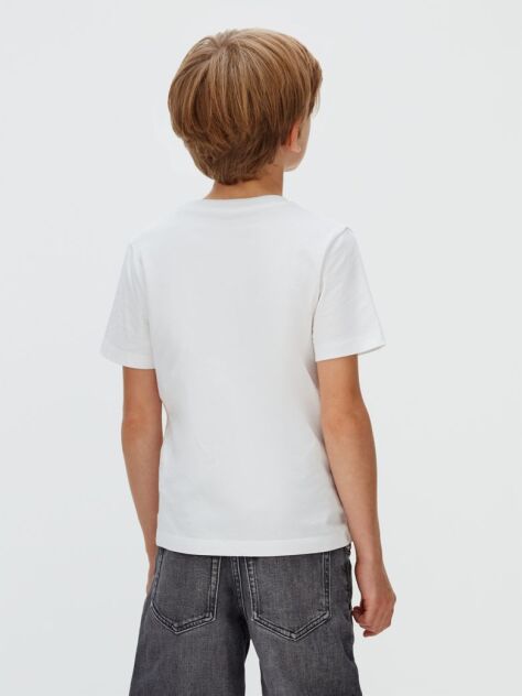 Alb Tricou Colorblock  Baieti