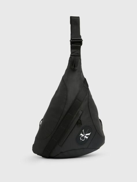 Negru Geanta Crossbody Tip Sling Din Ripstop  Barbati