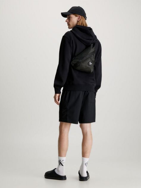 Negru Geanta Crossbody Tip Sling Din Ripstop  Barbati