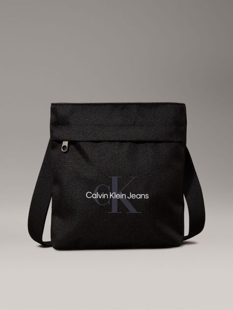 Negru Geanta Crossbody Subtire Cu Logo  Barbati