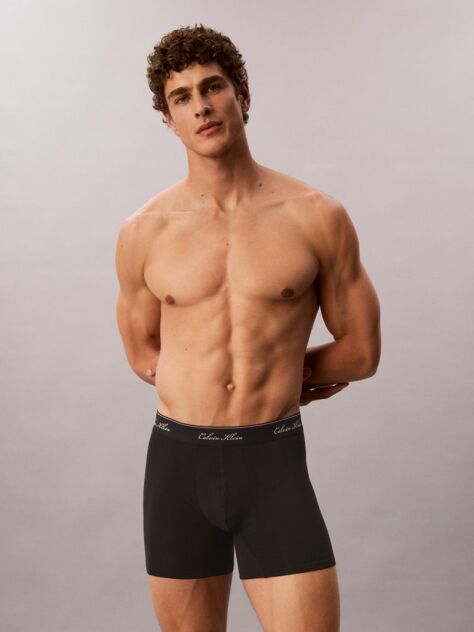 Negru Set De 3 Perechi De Boxeri - Icon Cotton Stretch  Barbati