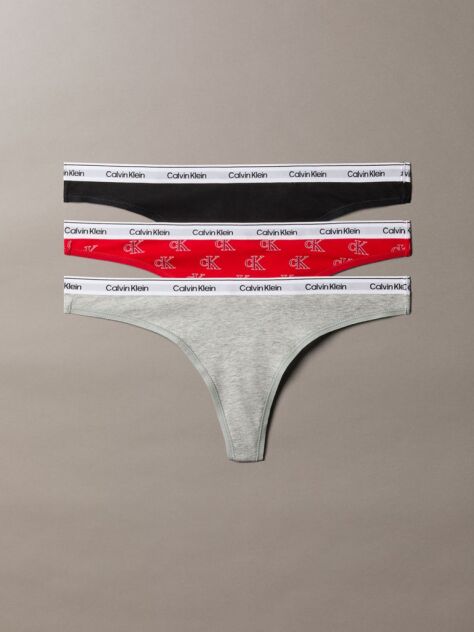 Multi Set De 3 Perechi De Chiloti Tanga Cu Talie Joasa - Icon Logo  Femei