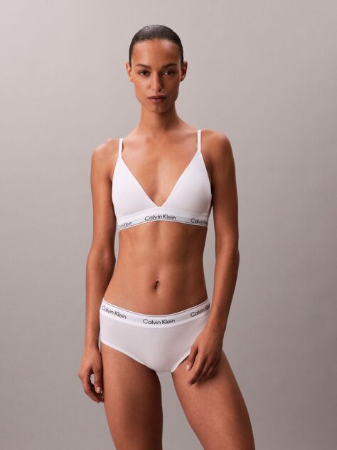 Alb Sutien Bralette Triunghi Usor Captusit - Icon Cotton Modal  Femei