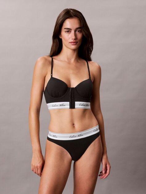 Negru Chiloti Tanga - Icon Cotton Modal  Femei