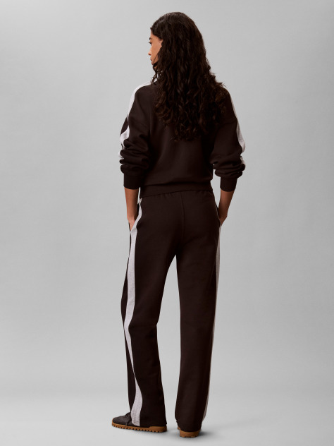 Negru Pantaloni Jogger Din Terry Cu Design Color Block Si Snur  Femei