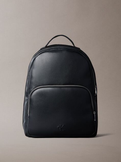 Negru Rucsac Rotund Cu Bareta Si Logo  Barbati
