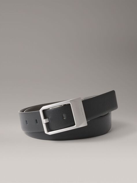 Negru Curea Reversibila Din Piele  Barbati