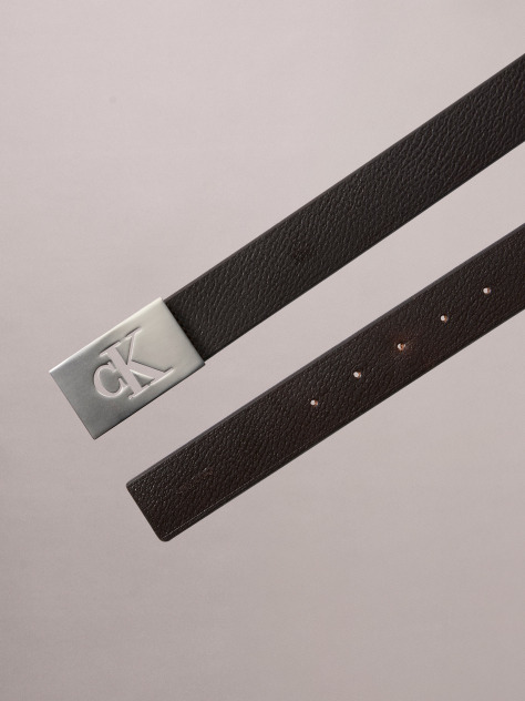 Maro Curea Din Piele Pebble Grain Cu Placa Monograma  Barbati