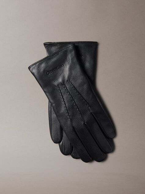Negru Manusi Din Piele Nappa Fina Compatibile Cu Ecranele Tactile  Barbati