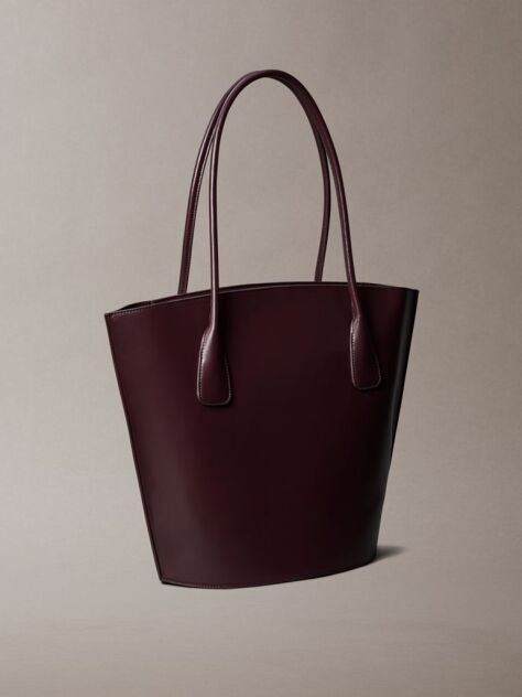 Rosu Geanta Tote Cu Logo Monogram Si Accesorii Metalice  Femei