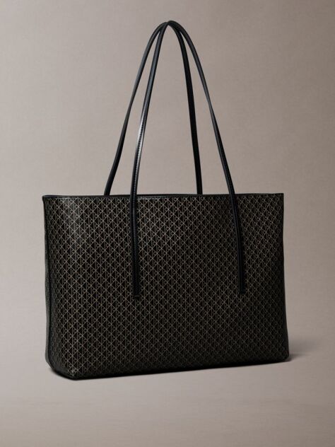 Negru Geanta Tote Cu Logo Monogram Pe Toata Suprafata Si Portfard  Femei