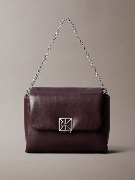 Rosu Geanta Crossbody Matlasata Cu Emblema Metalica  Femei