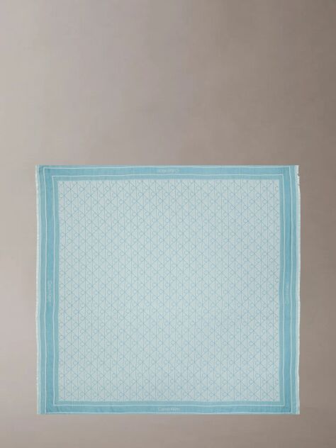 Albastru Esarfa Patrata Din Modal Jacquard Cu Emblema  Femei
