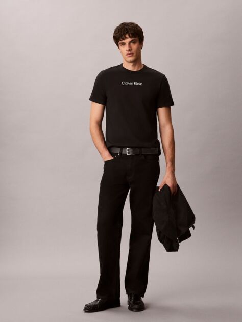 Negru Tricou Cu Logo  Barbati