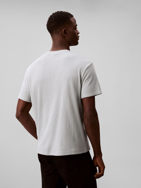 Gri Tricou Clasic Din Material Waffle  Barbati