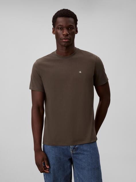 Gri Tricou Clasic Cu Maneci Scurta Si Monograma  Barbati