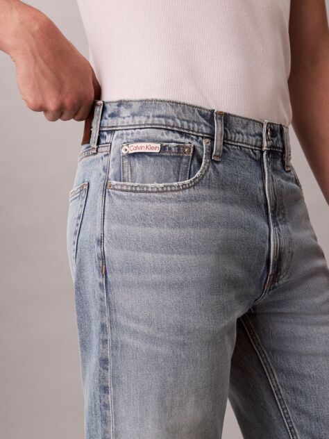 Denim Jeans Cu Croiala Dreapta Standard  Barbati