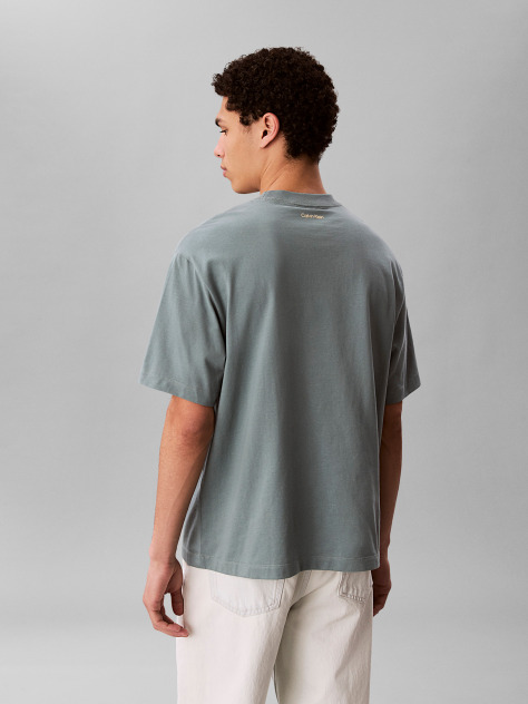 Gri Tricou Cu Print Sezonier 16S April  Barbati