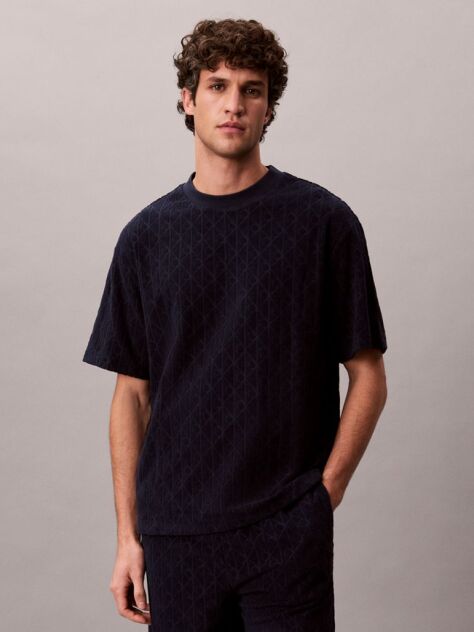 Blue Emblem Logo Towelling T-shirt  Men